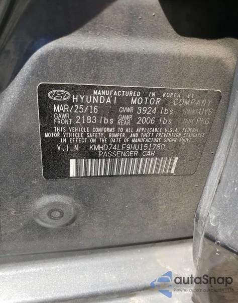 2017 Hyundai Elantra Se from USA, damaged, VIN KMHD74LF9HU151780